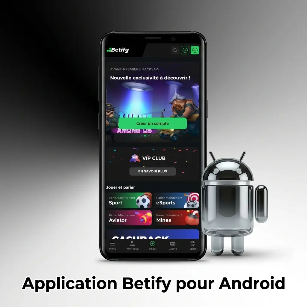 Application Betify pour Android : paris sportifs et casino gratuits, téléchargement et installation faciles sur mobile