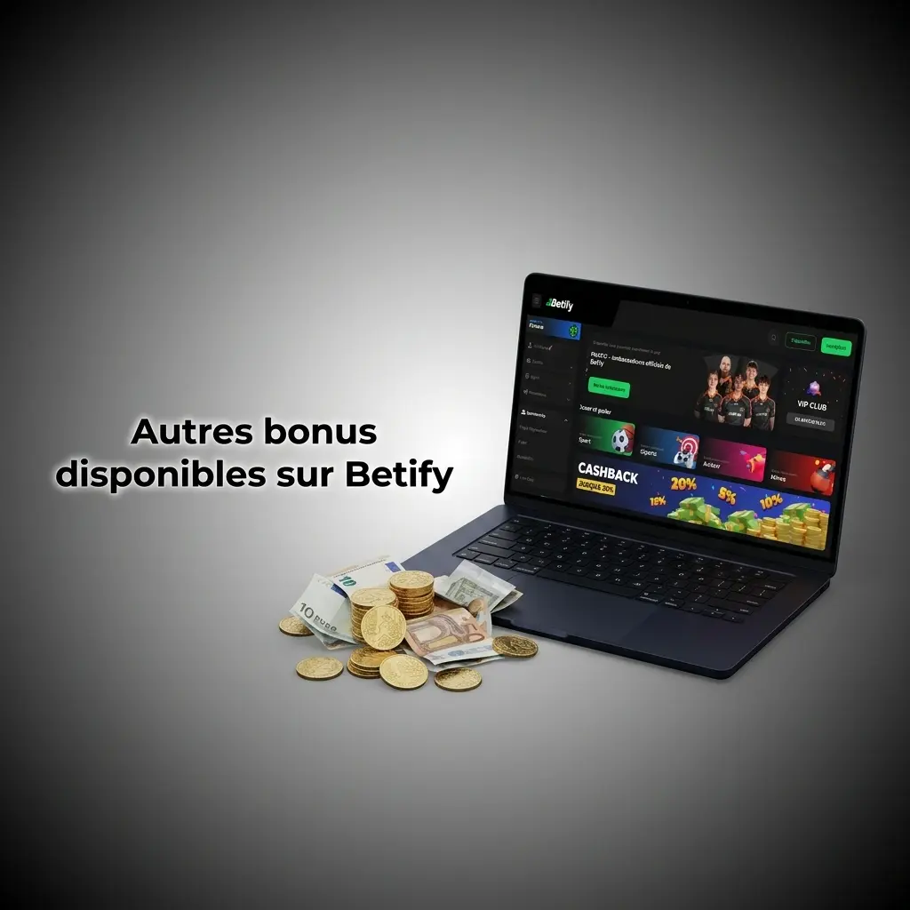 Autres bonus Betify : rechargement, cashback, tours gratuits, pari combiné remboursé et programme de fidélité à 5 paliers