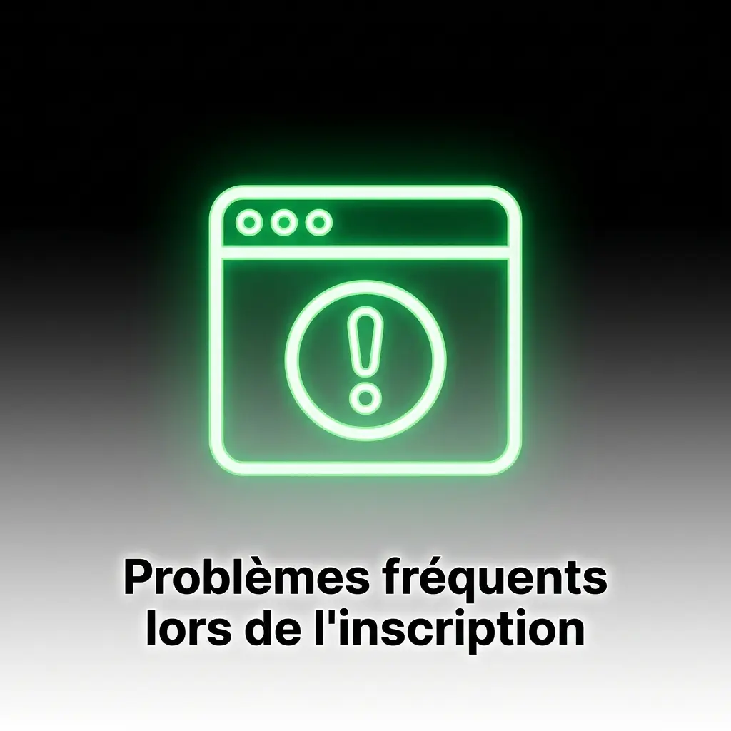 Problèmes courants lors de l'inscription et solutions : e-mail utilisé, document refusé, SMS non reçu, dépôt non crédité