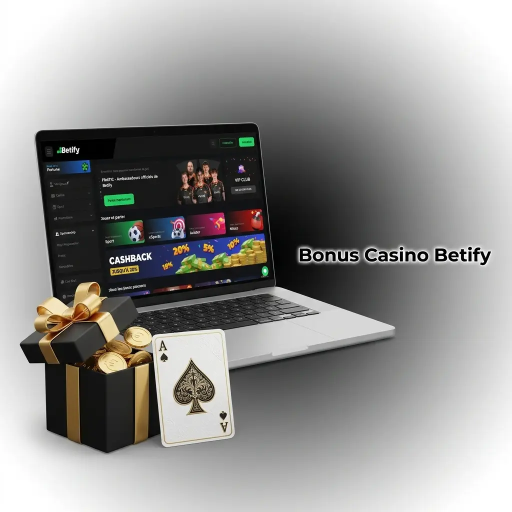 Bonus Casino Betify : bienvenue 100% jusqu'à 500 EUR, tours gratuits, cashback hebdomadaire et bonus recharge 50%.