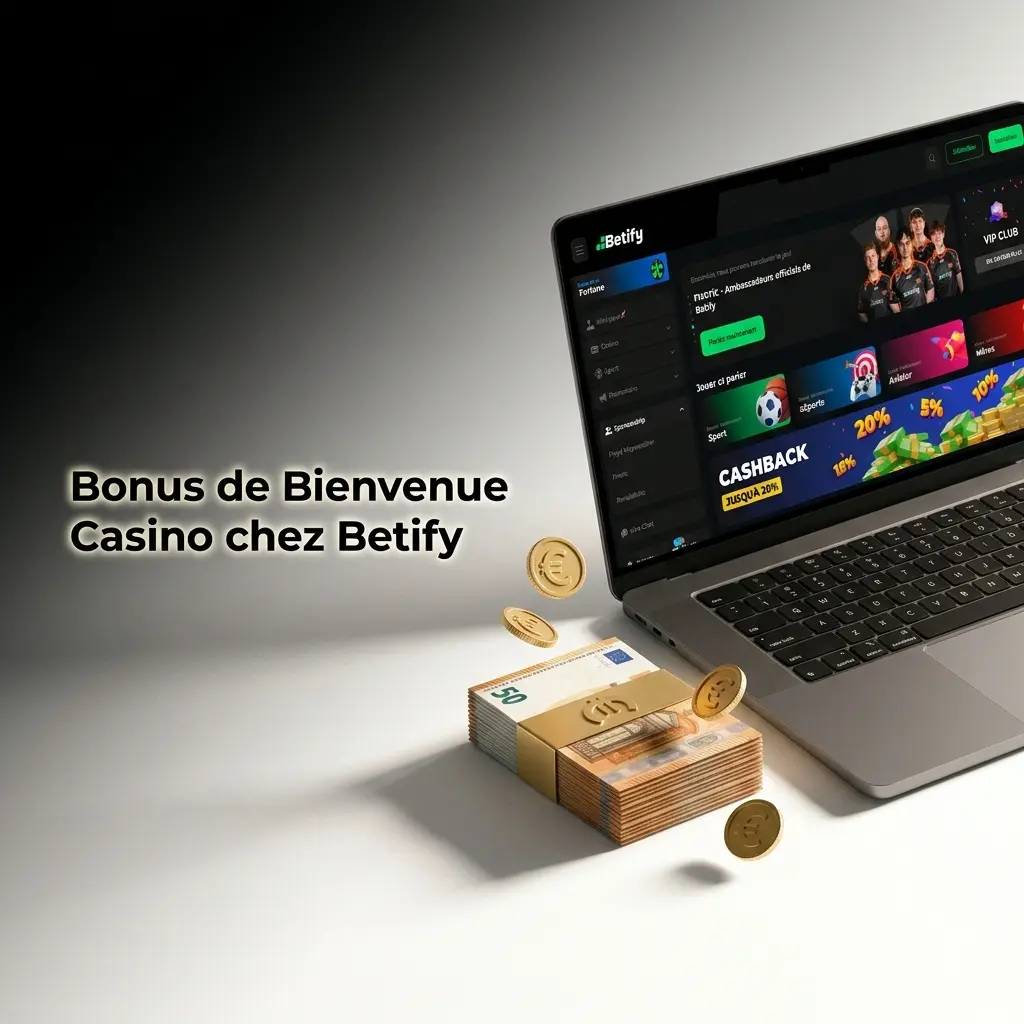 Bonus de bienvenue Betify : 100% jusqu'à 500 EUR sur votre premier dépôt casino, conditions de mise 35x à respecter.