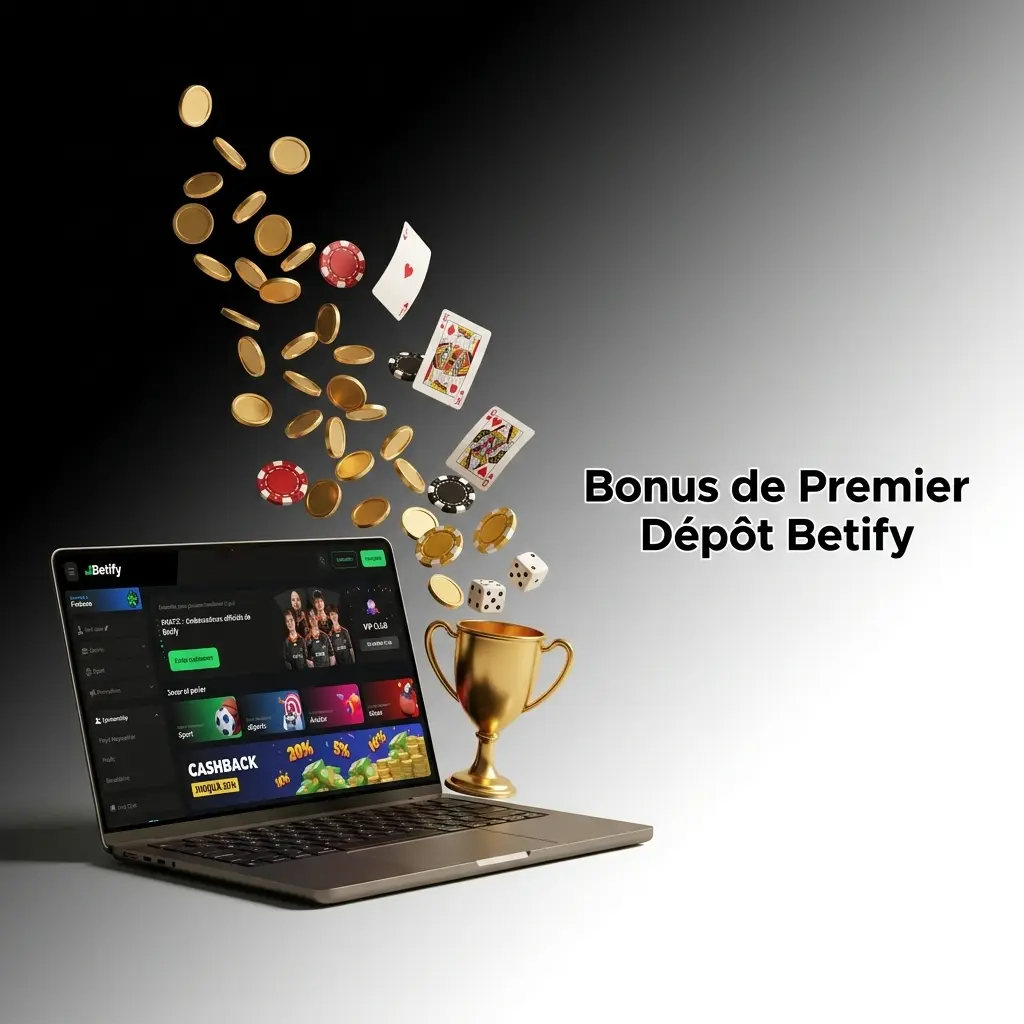 Bonus de premier dépôt Betify : 100% jusqu'à 500 EUR sur casino et paris sportifs dès 20 EUR