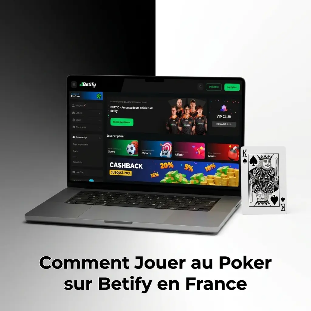 Guide étape par étape pour jouer au poker en argent réel sur Betify en France : inscription, dépôt et choix de table.