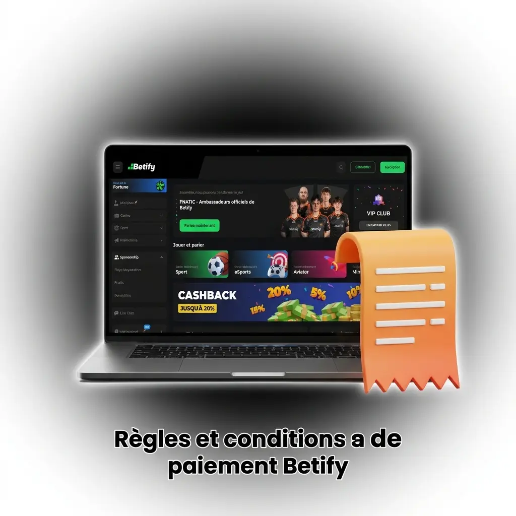 Règles et conditions de paiement Betify : vérification d'identité, retraits sécurisés et exigences de mise en France.